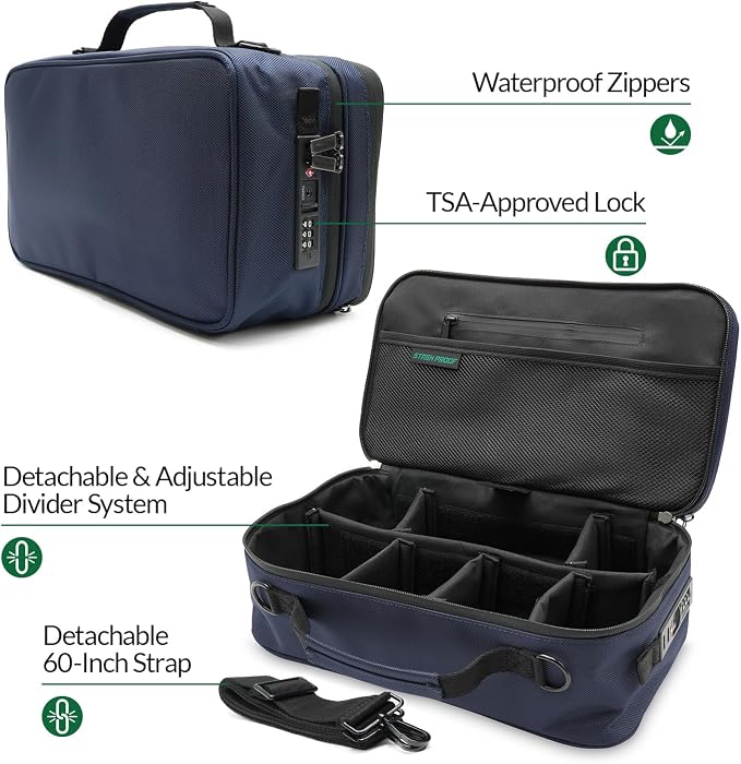 Large Storage Case with TSA Combination Lock Bag, Portable Carbon Lined - Image 2