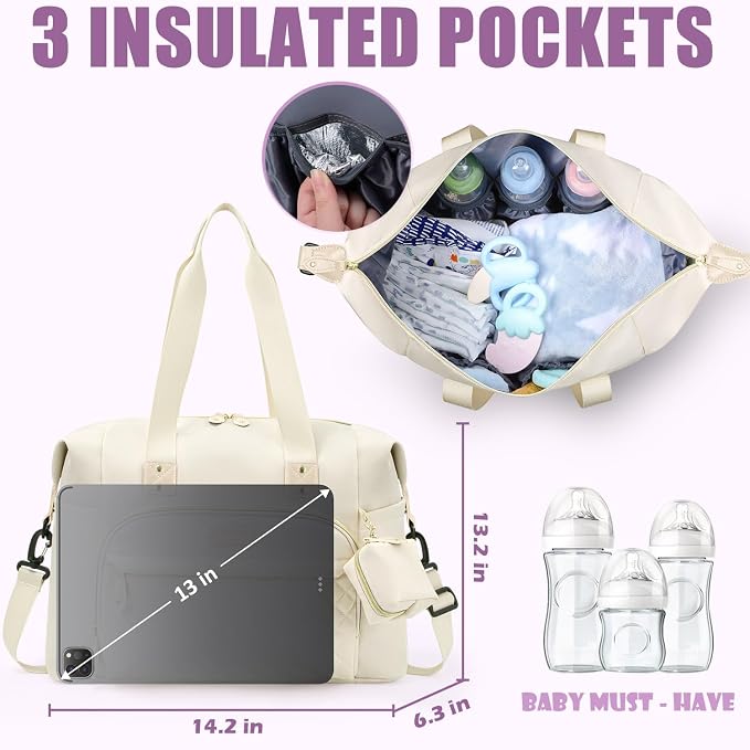 Tuwubi Diaper Bag Tote, Baby Diaper Bag - Image 4