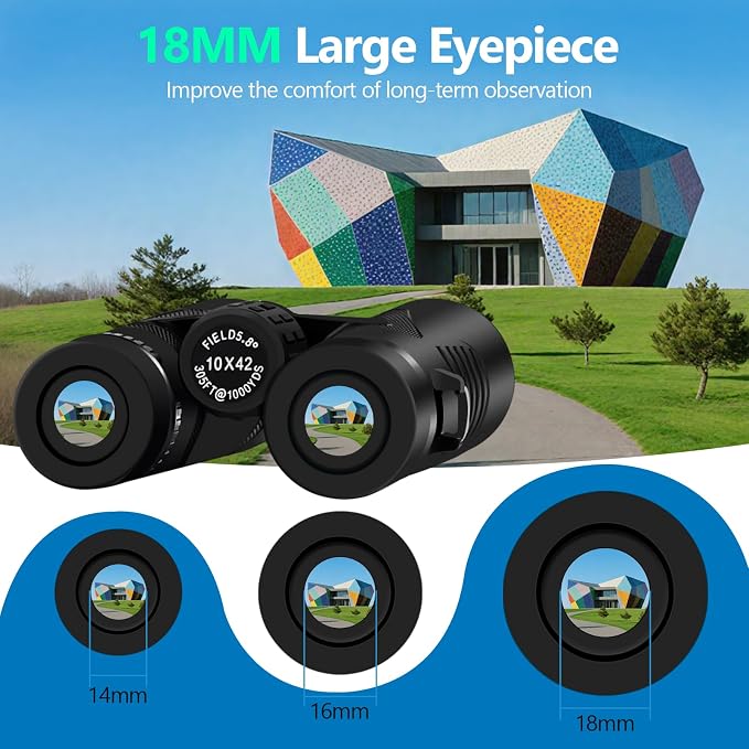 10x42 High Powered Binoculars for Adults, Kttrey Compact Waterproof Binoculars - Image 5