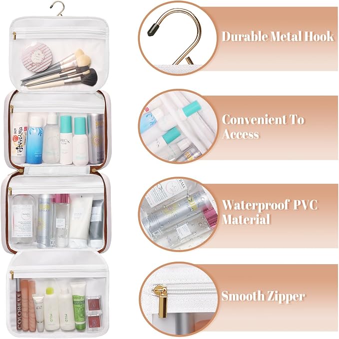 Hanging Travel Toiletry Bag, Large Capacity Cosmetic Travel Toiletry Organizer - Image 5