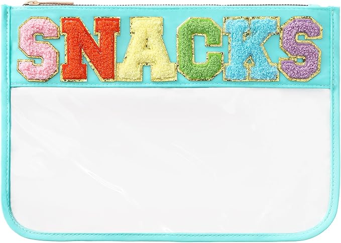 DYSHAYEN Chenille Letter Clear Zipper Pouch by DYSHAYEN