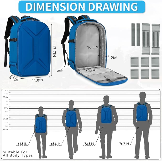 TORIBIO Camera Backpack, Hardshell DSLR Photography Camera Bag, Waterproof Hard - Image 4