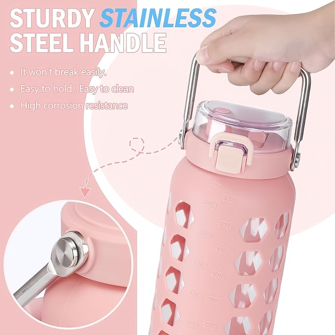 MUKOKO 64oz Glass Water Bottles - Image 2