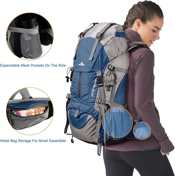 Loowoko 50L Hiking Backpack, Waterproof Camping Essentials Bag - Image 5