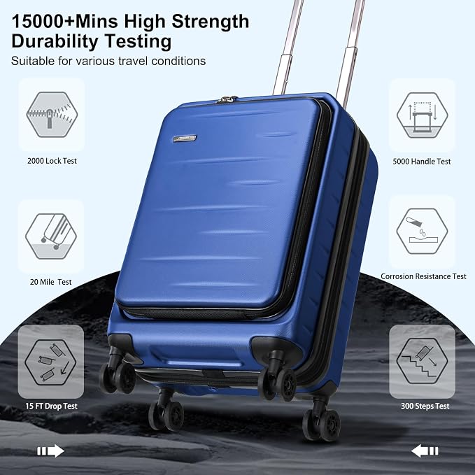 Expandable Carry On Luggage Airline Approved, 20 Inch Lightweight ABS+PC Hard - Image 7