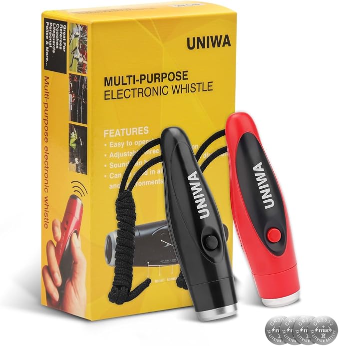 UNIWA Electronic Whistles, 2 Pack Handheld 3 Tone High Volume Electric Whistle by UNIWA