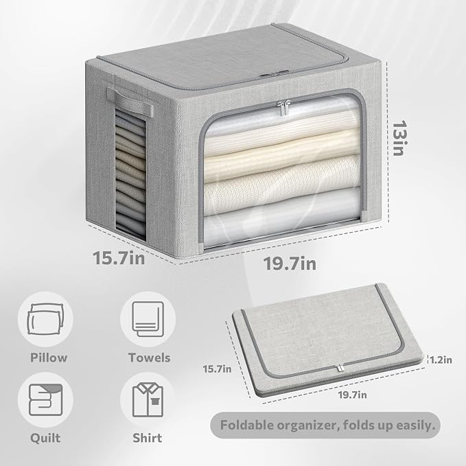 4 Pack Clothes Storage Bins - Image 6