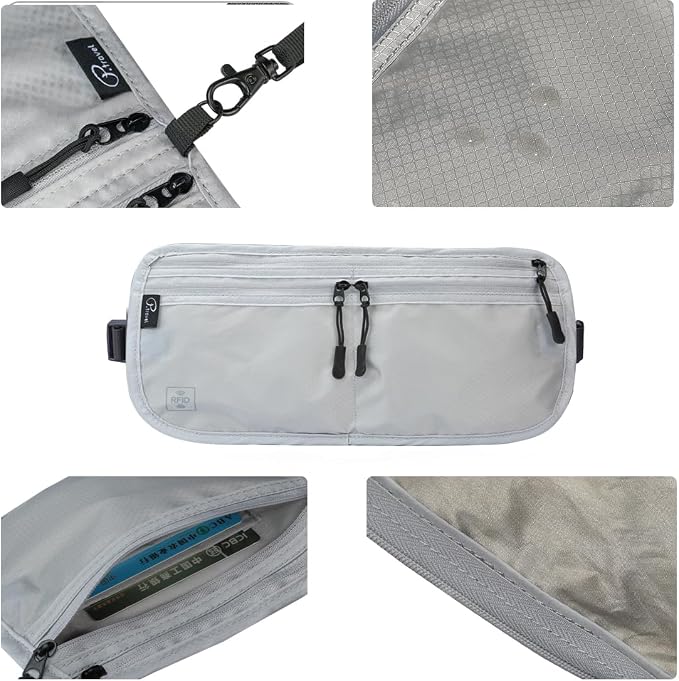 Travel Passport Holder 【1 PACK】2 in 1 Slim RFID Blocking Travel Money Belt - Image 2