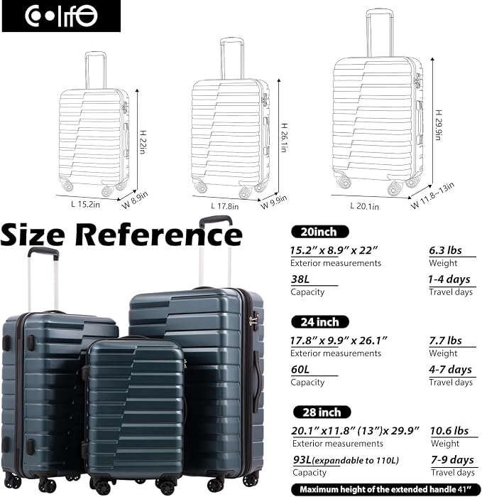 Coolife Medium Checked Luggage - Image 7