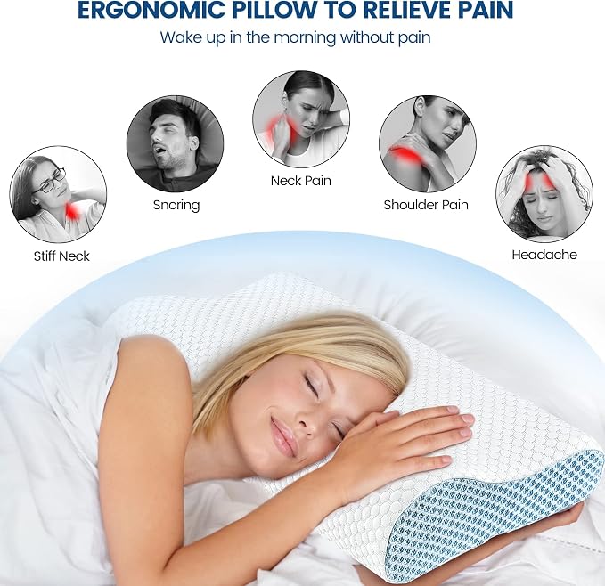 Neck Pillow Contour Memory Foam Pillows - Image 4