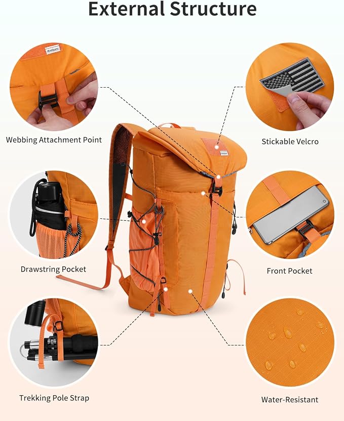 Blue Quartz Hiking Backpack 30L Lightweight Packable Backpack - Image 5