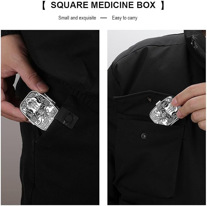 Metal 2 Compartment Pill Organizer Travel Friendly Portable Compact Pill Box - Image 5
