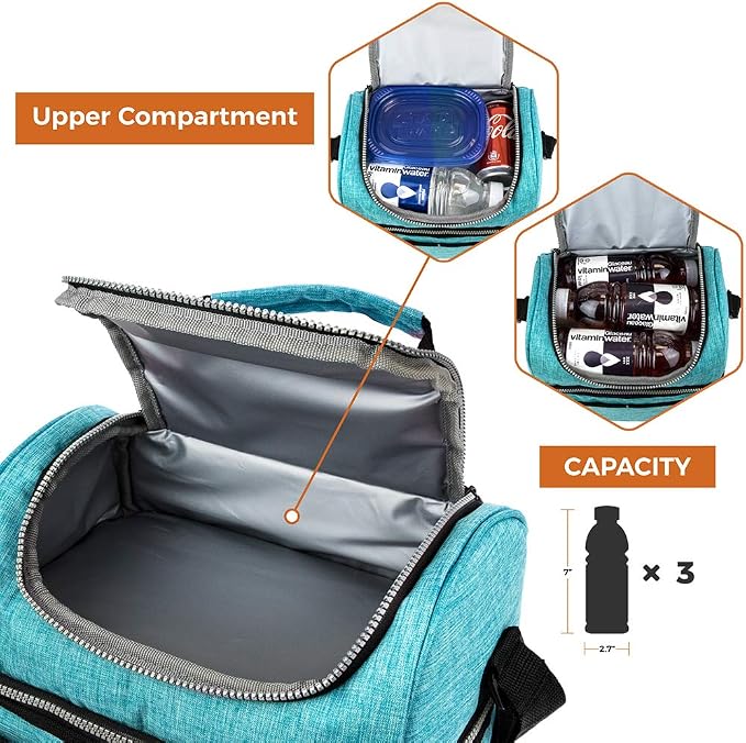 OPUX Lunch Box For Men Women, Insulated Large Lunch Bag Adult Work, Double - Image 8