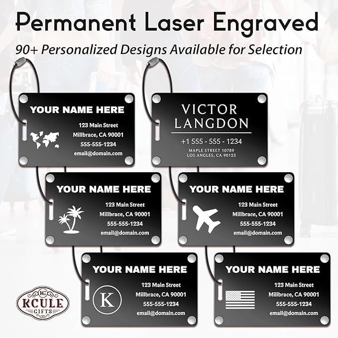 Personalized Luggage Tags: Custom Metal Luggage Tags - Image 3
