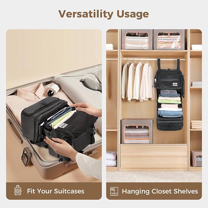 Hanging Packing Cubes for Travel – Portable Closet Organizer - Image 6