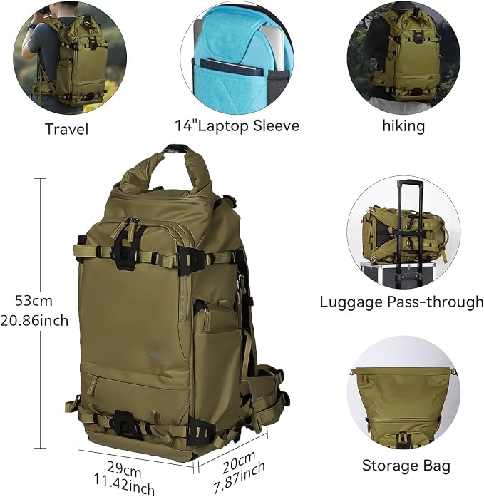 Tenzing 30L Water-Resistant Camera Backpack - Image 2