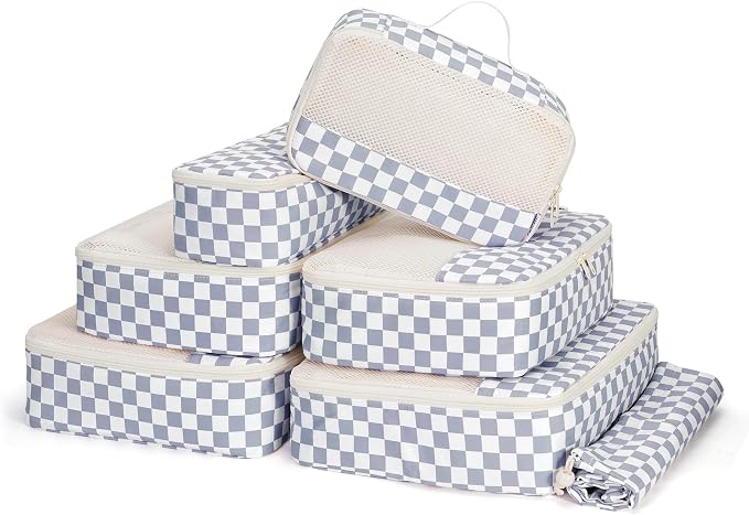 Narwey 7 Set Checkered Packing Cubes by Narwey