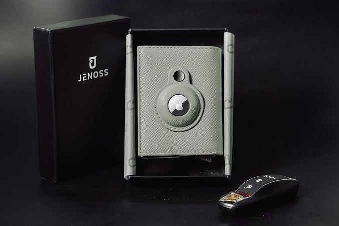 Jenoss Smart AirTag Wallet for Men & Women: Full Grain Leather, Handcrafted - Image 7