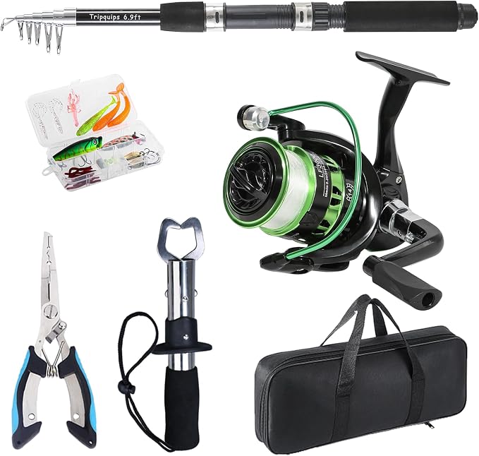 Fishing Rod, 6.9ft Telescopic Fishing Rod and Reel Combo - Image 3