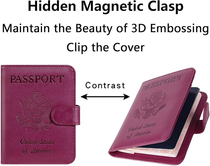 Airtag Passport Holder Cover Wallet RFID Blocking Leather Case Travel - Image 5
