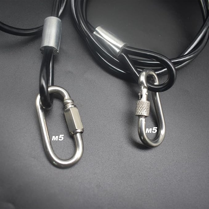 5FT 6mm Stainless Steel Security Cable Lock, Braided Steel Vinyl Coated Safety - Image 5