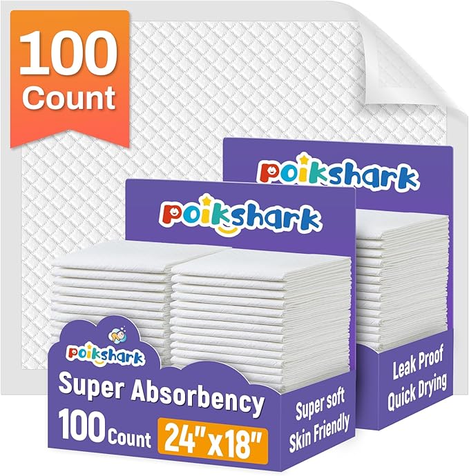 100 Pack Disposable Changing Pads by POIKSHARK