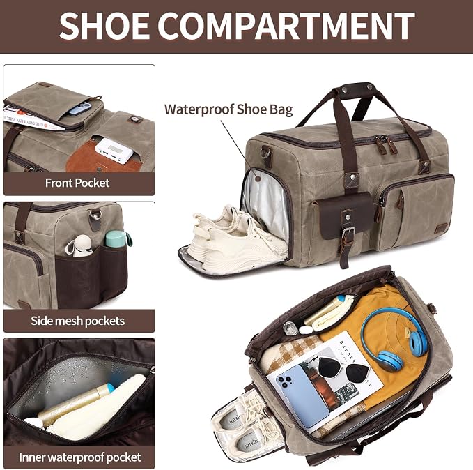 Travel Duffle Bag Weekender Bag - Image 3