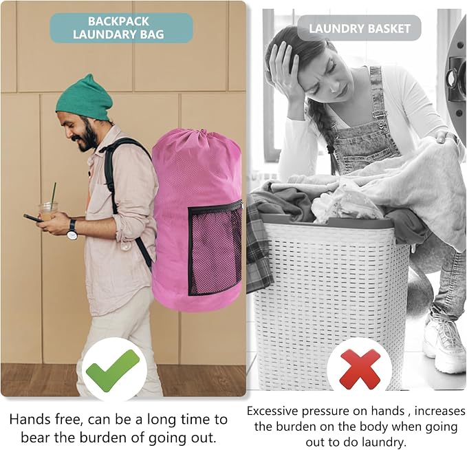 Laundry Bag Backpack, Olosar 2PCS Extra Large Travel Laundry Bag - Image 6