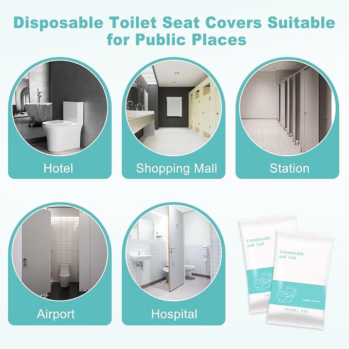 50 Packs Toddler Toilet Seat Covers Disposable, Disposable Toilet Seat Covers - Image 8