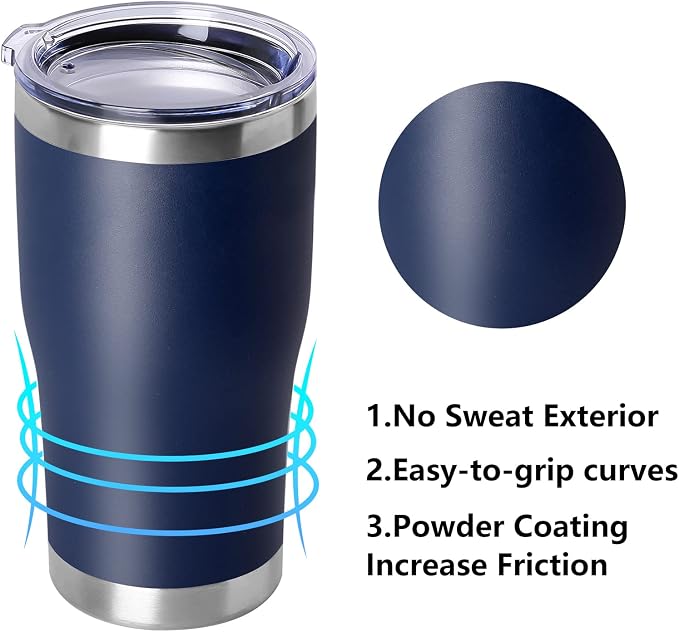 DOMICARE 20oz Tumbler with Lid Stainless Steel Tumblers Bulk, Double Wall - Image 2