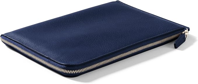 Leatherology Navy Blue Slim Zip Travel Wallet - Image 2