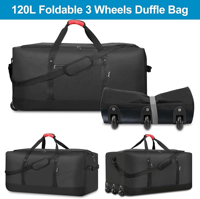 Finnhomy 120L Foldable Rolling Duffel Bag - Image 3