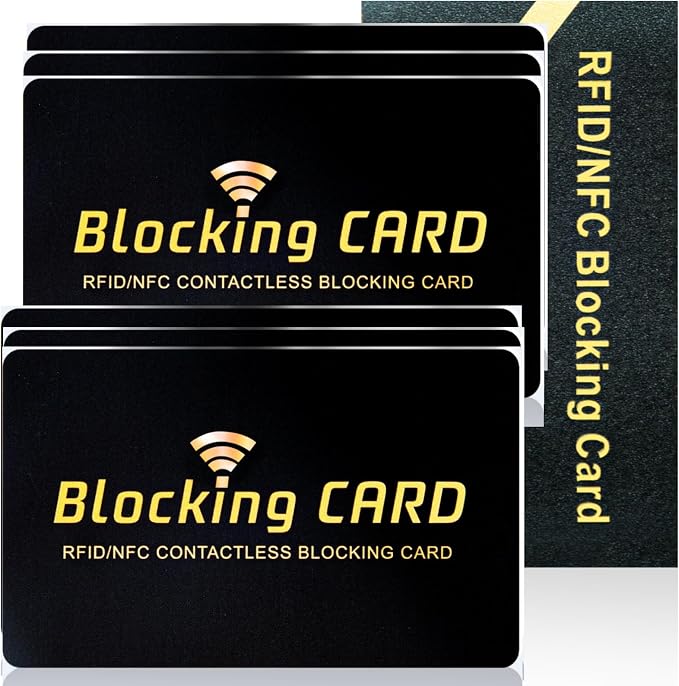 Aigee RFID Blocking Cards 6 Pack, Contactless NFC Debit Credit Card Passport by Aigee