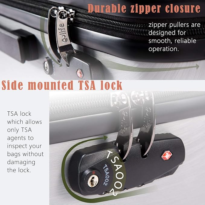 Coolife Luggage Suitcase PC+ABS - Image 5