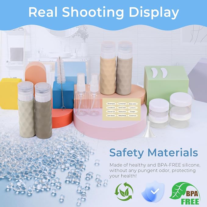 16pack Travel Bottles for Toiletries, TSA Approved Travel Size Containers Set - Image 6