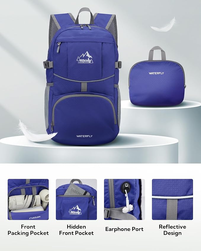 WATERFLY Hiking Foldable Daypack Backpack: 25L Ultra Lightweight Packable - Image 3