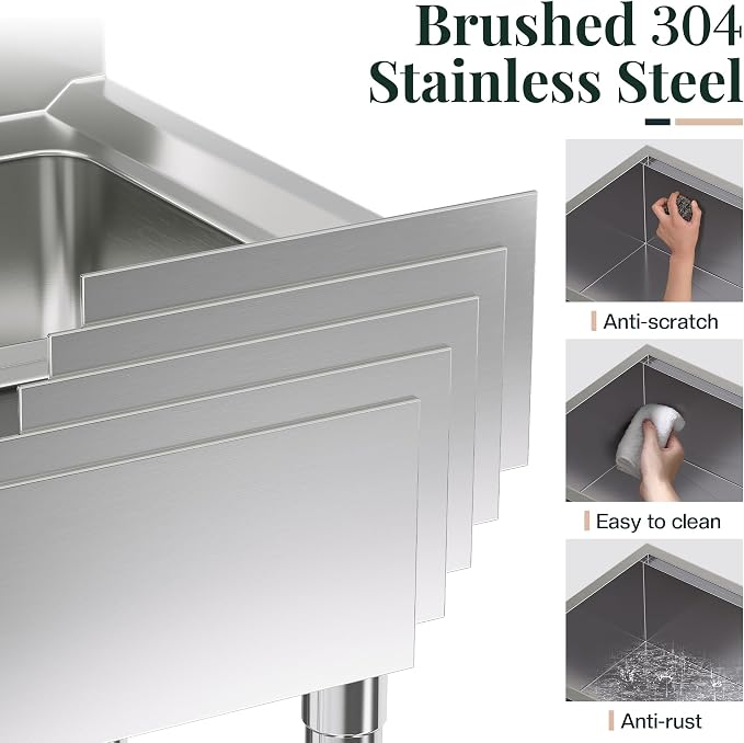 31.5-Inch Undermount Kitchen Sink Workstation, 16 Gauge 304 Stainless Steel - Image 3