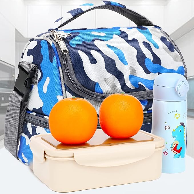 FlowFly Kids Double Decker Cooler Insulated Lunch Bag Large Tote - Image 7
