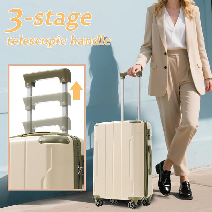 Merax 24 Inch Expandable Checked Luggage, Hardshell ABS Medium Suitcase - Image 6