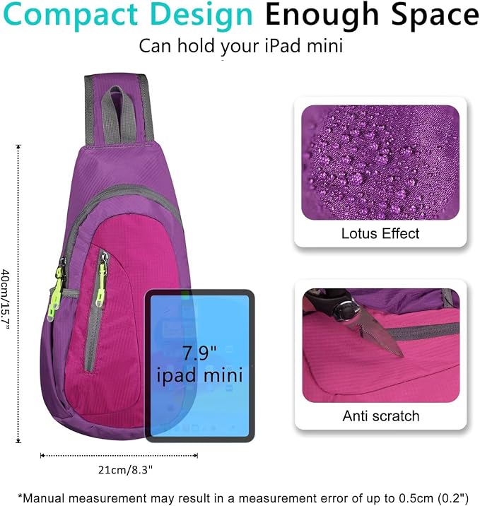 TITECOUGO Small Sling Bag, Lightweight Crossbody Backpack - Image 4