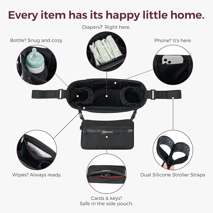 Momcozy Universal Stroller Organizer | Minimalist Caddy - Image 2