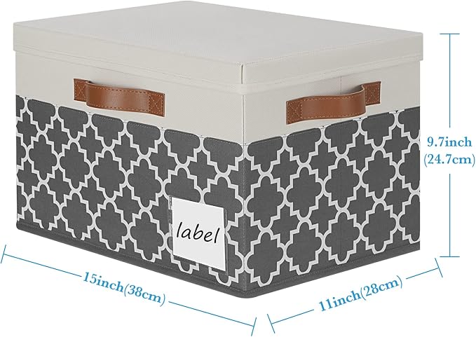 Large Storage Bins with Lids, Foldable Fabric Storage Baskets with Lids - Image 4