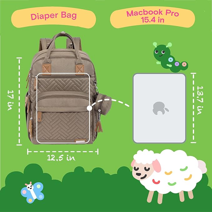 iniuniu Diaper Bag Backpack, 4 in 1 kit Large Unisex Baby Bags - Image 6