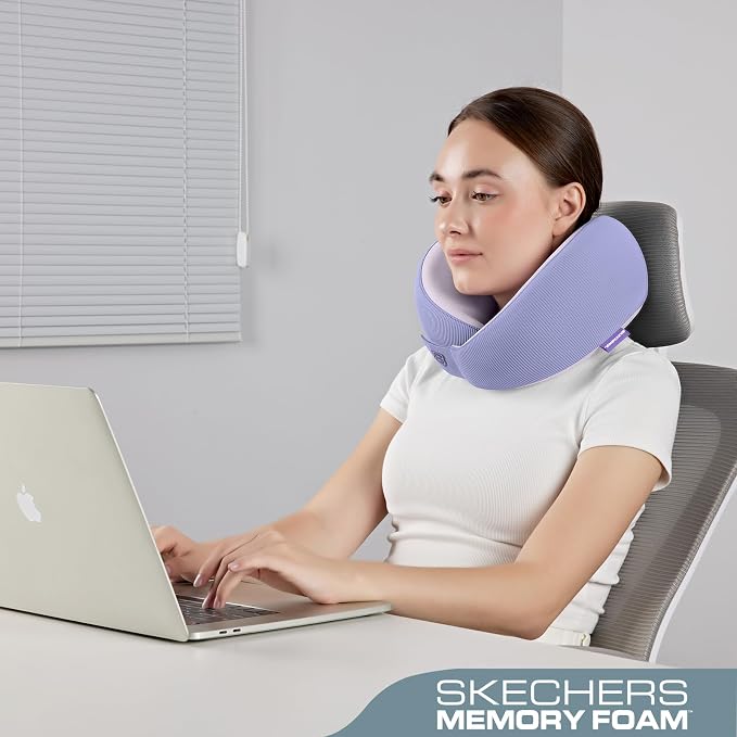 Skechers Women's Memory Foam Neck Pillow, Comfortable & Breathable Travel Pillow - Image 4
