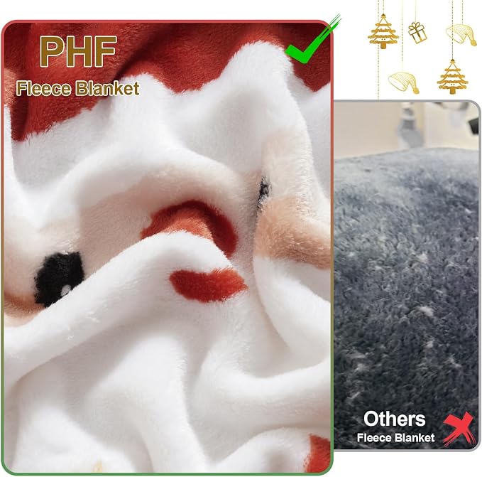 PHF Printed Fleece Throw Blanket, No Shed No Pilling Ultra Soft Plush Cozy Xmas - Image 4