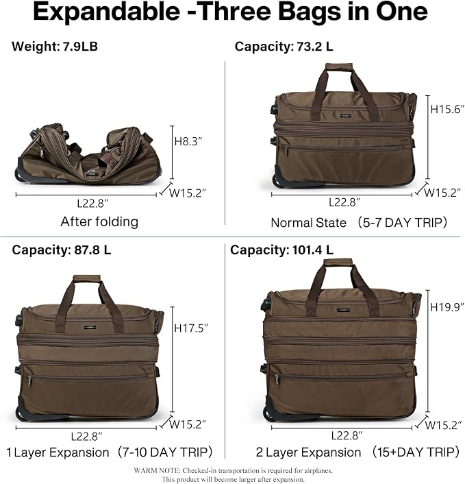 Hanke Large Expandable checked Luggage Suitcases - Image 2