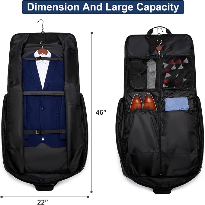 Garment Bag Travel Suit Bag for Men Large 40-Inch Carry on Garment Bag Up to 3 - Image 2