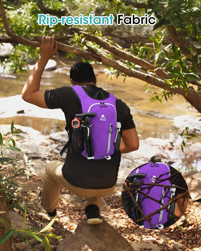Small Hiking Backpack with Front Phone Holder, Packable Back Pack with Chest - Image 5