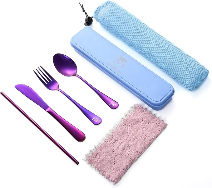 Boulder Bee | Travel Utensils Set | Reusable Camping Cutlery Set | Stainless - Image 7