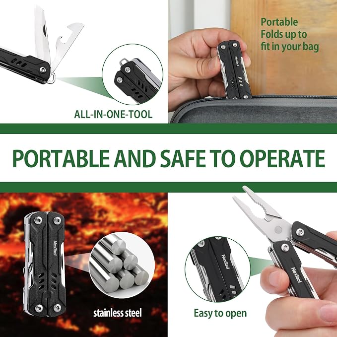 NexTool Mini Sailor S11 Keychain Multitool, 11-in-1 Compact EDC Pliers - Image 4
